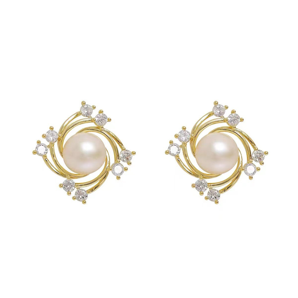 Sweet Flowers Stud Earrings Female High Sense Cute Wild
