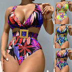 Women's One-piece High Waist With Straps Bikini Swimsuit