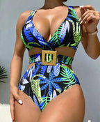 Women's One-piece High Waist With Straps Bikini Swimsuit