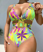 Women's One-piece High Waist With Straps Bikini Swimsuit