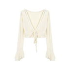 Lace-up Sun Protection Coat For Women Summer Sexy Slim-fit Crop-top