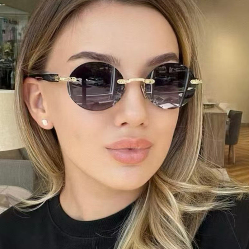 Women's All-match Frameless Trimming Oval Sunglasses