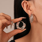 Exaggerated Twisted Round Geometric Women's Hollow Stud Earrings High-grade Earrings