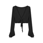 Lace-up Sun Protection Coat For Women Summer Sexy Slim-fit Crop-top