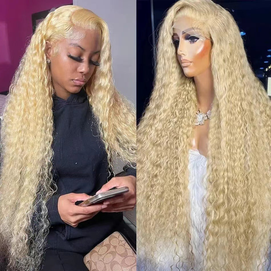13x6 Front Lace Wig Female Medium Long Curly Hair Hair Cover