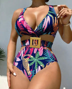 Women's One-piece High Waist With Straps Bikini Swimsuit