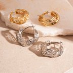 Exaggerated Twisted Round Geometric Women's Hollow Stud Earrings High-grade Earrings