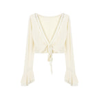 Lace-up Sun Protection Coat For Women Summer Sexy Slim-fit Crop-top