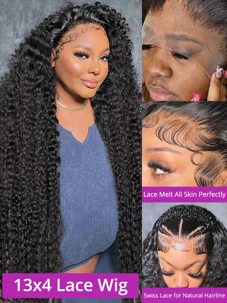 46 50 52 Inch 13x6 13x4 Hd Lace Front Wig Deep Wave 250 Density Water Wave 360 Full Lace Frontal Wigs Curly Human Hair For Women