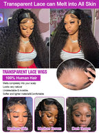 40 46 Inch Deep Wave 13x6 13x4 Hd Lace Front Human Hair Wig 250 Density Water Curly 360 Lace Frontal Wigs Human Hair For Women