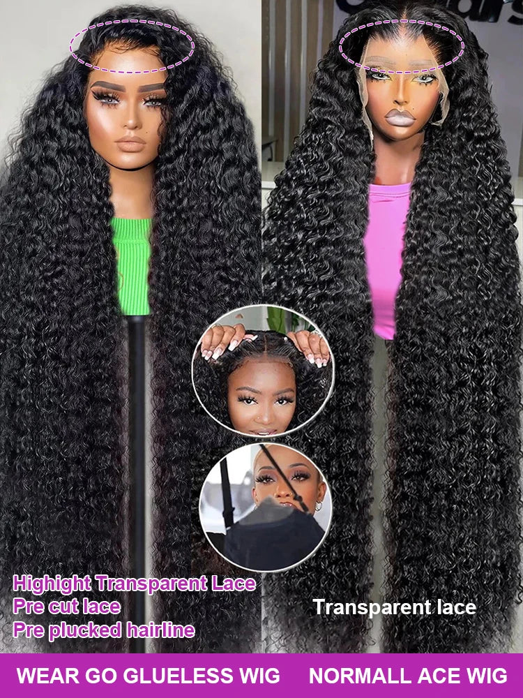 Water Curly 300 Density Glueless Human Hair Lace Front Wig Loose Deep Wave Brazilian 13x6 360 Full HD Lace Frontal Wig For Women