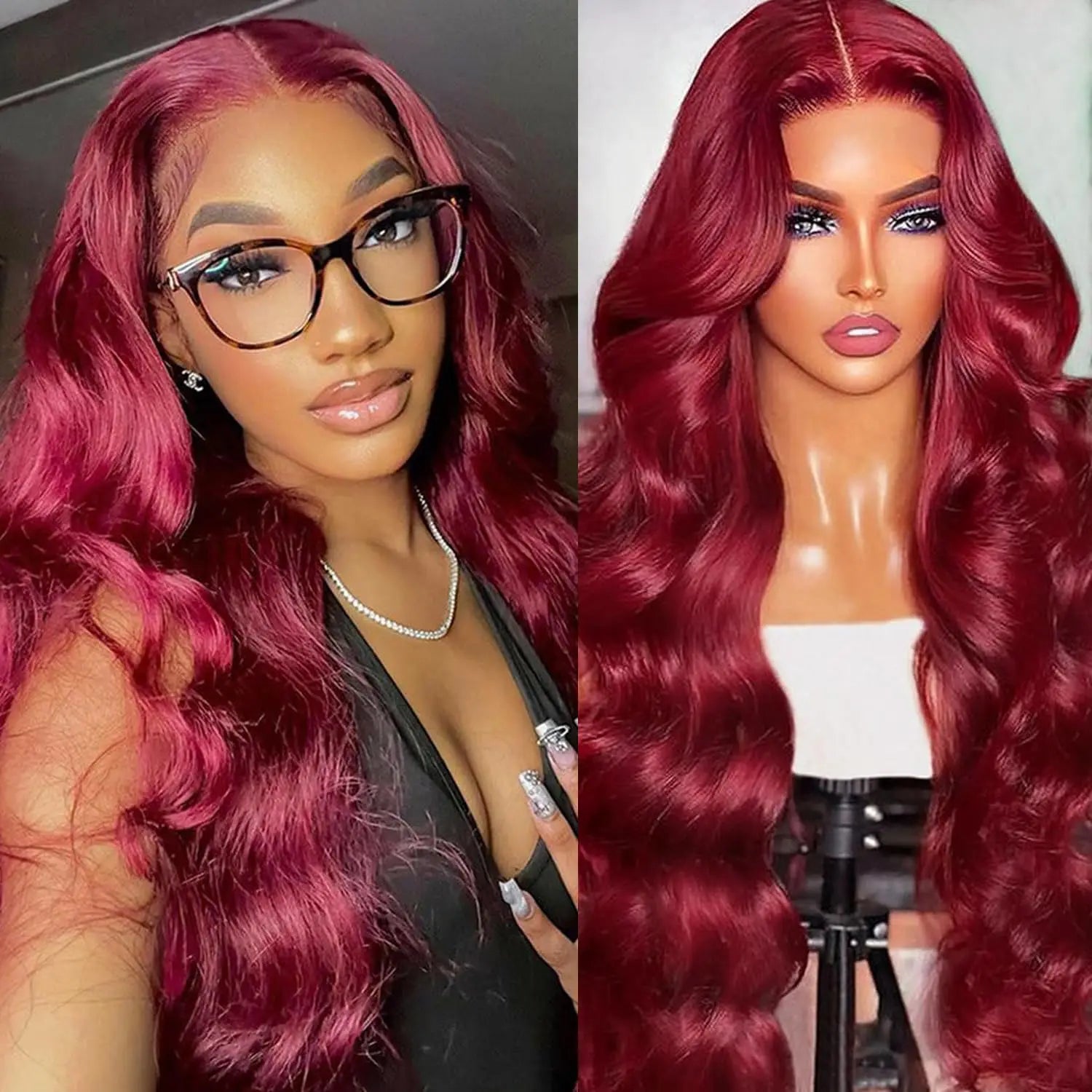 13x6 Hd Lace Front Human Hair Wig 99J Burgundy Preplucked Hd Transparent 13x4 Body Wave Human Hair Lace Frontal Wigs for Women