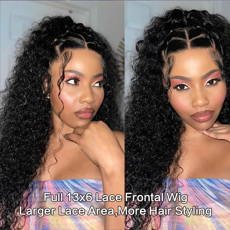 40 Inch Deep Wave Frontal Wig Transparent 13x4 13x6 HD Lace Frontal Human Hair Wigs Curly Human Hair Lace Frontal Wigs For Women