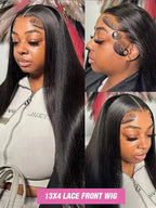 200% Long 40 Inch Bone Straight Human Hair Wigs 13x5 HD Lace Frontal Wig 13x6 Brazilian Black 360 Full Lace Front Human Hair Wig