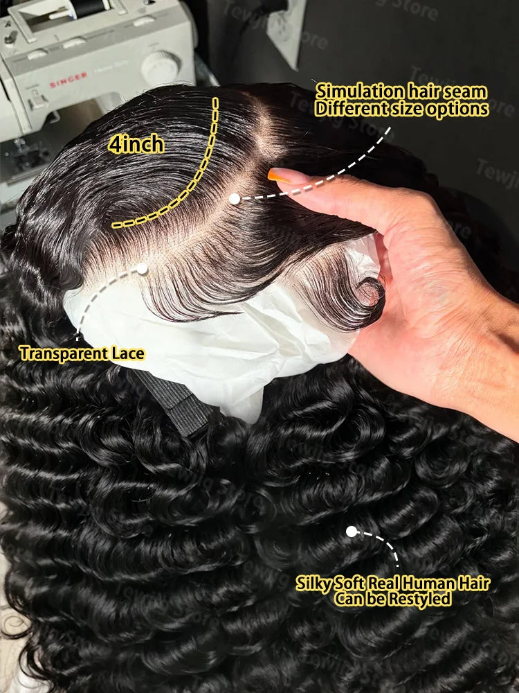 Loose Wave wig Lace Front Human Hair Wig 30 40 Inches Brazilian Water Deep Wave 13x4 HD Lace Frontal Wig Curly Wigs For Women