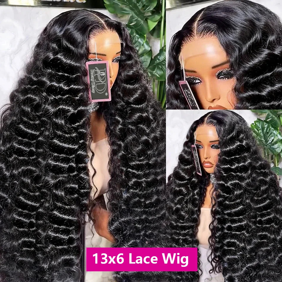 Loose Wave wig Lace Front Human Hair Wig 30 40 Inches Brazilian Water Deep Wave 13x4 HD Lace Frontal Wig Curly Wigs For Women