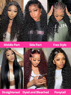 250 Density 30 40 46Inches HD Deep Wave 13x6 Curly Lace Front Human Hair Wig Wet & Wavy Water Wave Lace Frontal Wigs For Women