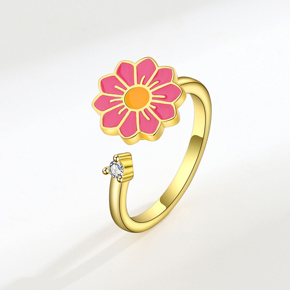 Fashion Personality Rotatable Flower Ring For Women