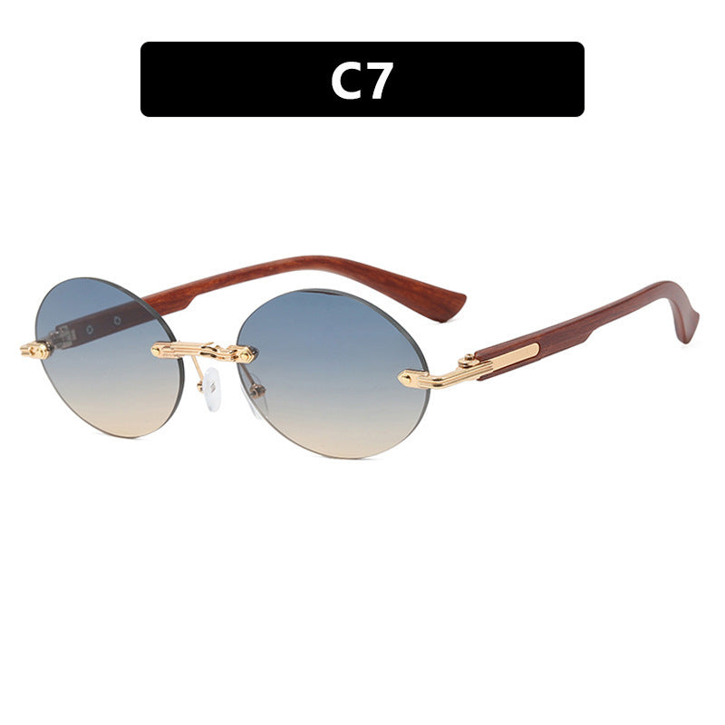 Women's All-match Frameless Trimming Oval Sunglasses