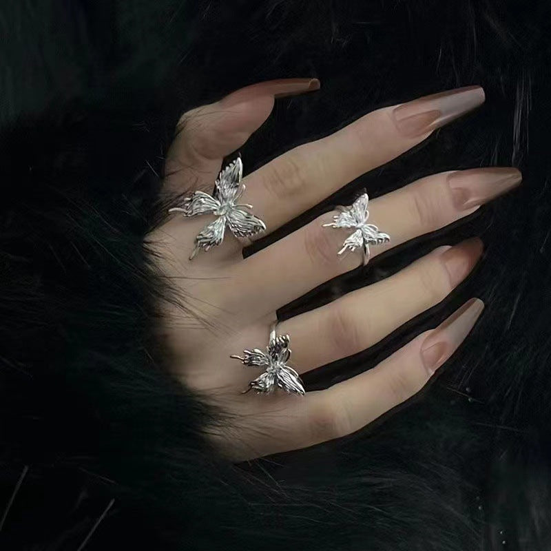 Women's Niche Design Pleated Cold Wind Dark Ring