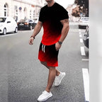 Summer Fashion Trend 3D Digital Printing Men's Shorts Suit