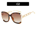 Big Square Rim Chain Sunglasses For Women Fashionable Sunglasses