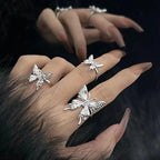 Women's Niche Design Pleated Cold Wind Dark Ring