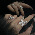 Women's Niche Design Pleated Cold Wind Dark Ring