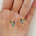 Bird Hanging Personalized And Temperamental Long Style Earrings