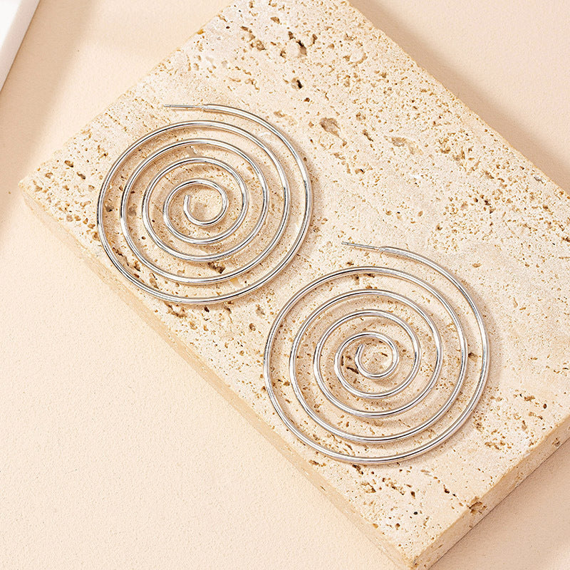 Women's Exaggerated Geometry Mosquito Coil Earrings